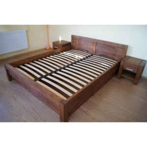Masívna posteľ s úložným priestorom (140, 160 alebo 180 x 200)