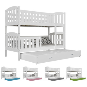 Poschodová posteľ pre 3 deti Jakub 3 Color biela 190x80 - viac farieb