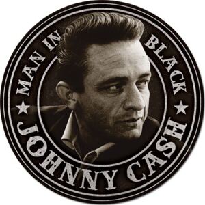 Plechová ceduľa Johnny Cash - Man in Black Round, (30 x 30 cm)