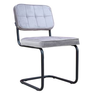 Šedá zamatová jedálenská stolička Capri light grey - 52*55*89 cm