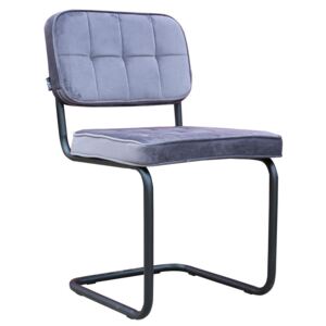 Šedá zamatová jedálenská stolička Capri dark grey - 52 * 55 * 89 cm