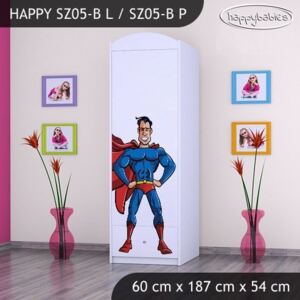 MAXMAX Dětská skříň SUPERMAN - TYP 5B