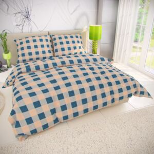 Kvalitex Predĺžené posteľné flanelové obliečky 140x220, 70x90cm LIMA modrá