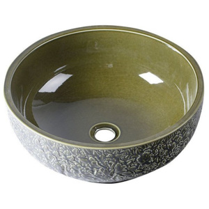 Priori keramické umývadlo priemer 43cm farba olivová