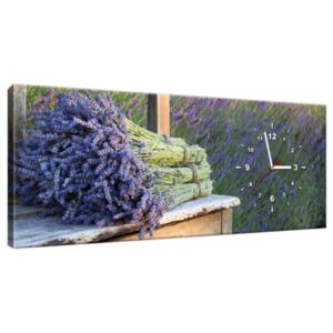 Obraz s hodinami Kytica levandule 100x40cm ZP2032A_1I