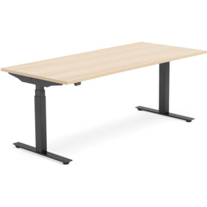 Výškovo nastaviteľný stôl Modulus, T-rám, 1800x800 mm, dub/čierna