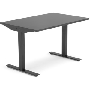 Kancelársky pracovný stôl Modulus, T-rám, 1200x800 mm, čierna/čierna
