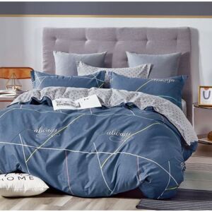 Luxusné bavlnené posteľné obliečky Milano 62 prikrývka 140x200cm vankúš 70x90cm - 140 x 200 cm - 1x vankúš 1x prikrývka - Sivá