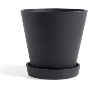 HAY Kvetináč s miskou Flowerpot XL, black
