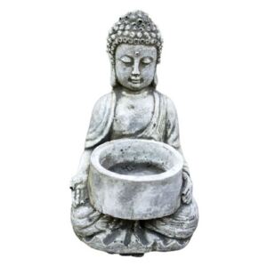 Malá betónová dekorácie sediaci Budha na čajovú sviečku - 7,5 * 7,5 * 10cm