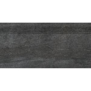 Schodovka Rako Quarzit čierna 40x80 cm, mat, rektifikovaná DCP84739.1