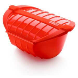 Červená silikónová nádoba na pečenie v páre pre 3- 4 porcie Lékué Deep Steam Case