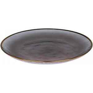 Sklenený tanier Grey Golden Edge 27 cm (kód TYZDEN20 na -20 %)