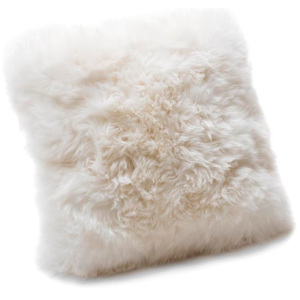 Biely vankúš z ovčej kožušiny Royal Dream Sheepskin, 45 × 45 cm