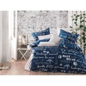 BedTex Francúzske bavlnené obliečky Renforcé – Boat House modré 200x220/70x90cm