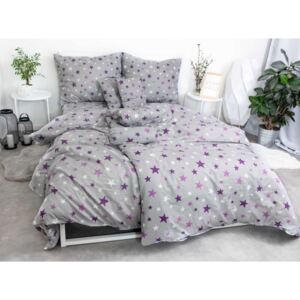 MK Lůžkoviny.cz 8-dielna súprava obliečok na 2 postele Camilla fialové – s plachtou 220 × 230 cm