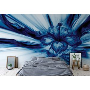Fototapeta - Abstract Floral Art Blue Light Vliesová tapeta - 206x275 cm