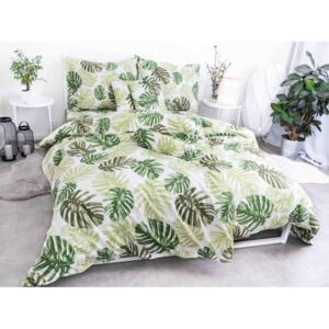 MK Lůžkoviny.cz 8-dielna súprava obliečok na 2 postele Iryna zelené – s plachtou 220 × 230 cm