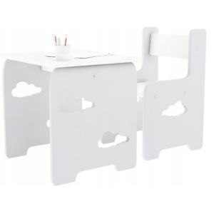 Dizajnový detský stolík a stolička WoodCloud Farba: biela