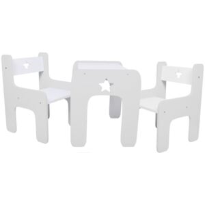 Dizajnový detský stolík a stolička WoodStar 3v1 Farba: biela