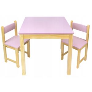 Vulpi Zostava do detskej izby - stôl + stoličky Farba: ružová