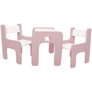 Dizajnový detský stolík a stolička WoodStar 3v1 Farba: ružová