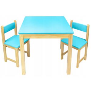 Vulpi Zostava do detskej izby - stôl + stoličky Farba: modrá