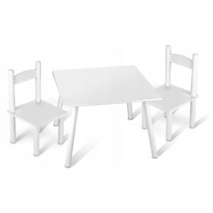 Vulpi Drevený stôl pre deti + 2 stoličky biele
