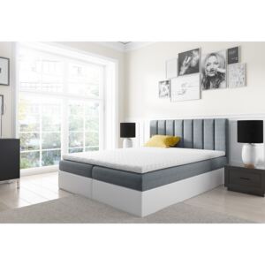 Čalouněná postel VIOLETA + topper, 120x200, inari 81/bílá eko
