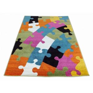 Detský koberec Puzzle oranžový, Velikosti 200x290cm
