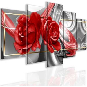 InSmile Obraz abstraktní růže šedá 150x75 cm