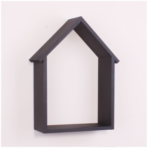 Čierna drevená nástenná polička North Carolina Scandinavian Home Decors House