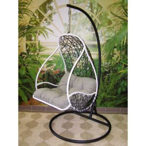 Záhradné závesné relaxačné kreslo BLACK - šedý sedák