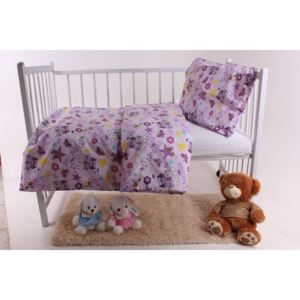 Detská posteľná súprava "PRINCESS" - fialová (130x90 cm, 45x65 cm)