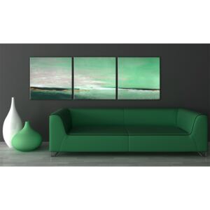 Ručne maľovaný obraz v zelenej farbe - Sea: green coast