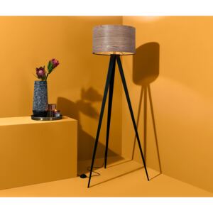 Stojacia lampa »Trojnožka« s dreveným tienidlom