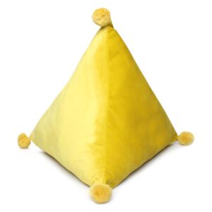 Domarex Vankúš pyramída Trevi Velvet žltá, 40 x 40 x 40 cm