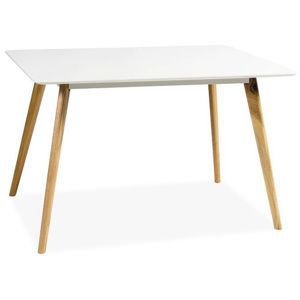 Jedálenský stôl MIRKA, 75x80x120, biela/dub