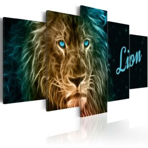 Obraz na plátne Bimago - Gold lion 100x50 cm
