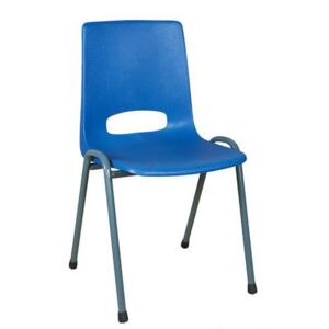 Plastová jedálenská stolička Pavlina Grey, modrá, tmavosivá konštrukcia