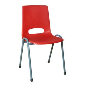 Plastová jedálenská stolička Pavlina Grey, červená, tmavosivá konštrukcia