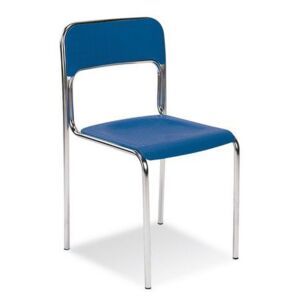 Plastová jedálenská stolička Cortina Chrom, modrá