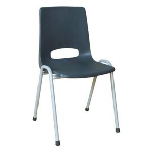 Plastová jedálenská stolička Pavlina Grey, antracit, sivá konštrukcia
