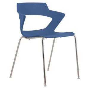 Plastová jedálenská stolička Aoki, modrá