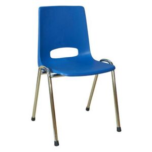 Plastová jedálenská stolička Pavlina Chrom, modrá