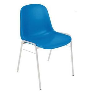 Plastová jedálenská stolička Manutan Shell, modrá