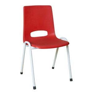Plastová jedálenská stolička Pavlina Grey Light, červená