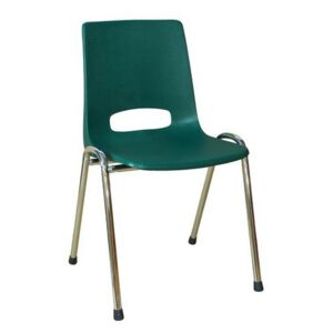 Plastová jedálenská stolička Pavlina Chrom, zelená