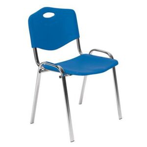 Plastová jedálenská stolička ISO Chrom, modrá