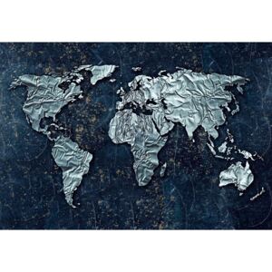 Fototapeta, Tapeta Modern 3D World Map, (254 x 184 cm)